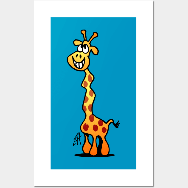 Joyful giraffe Wall Art by Cardvibes